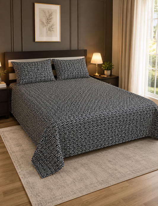 Black & White Micro Dot King Bedsheet Set