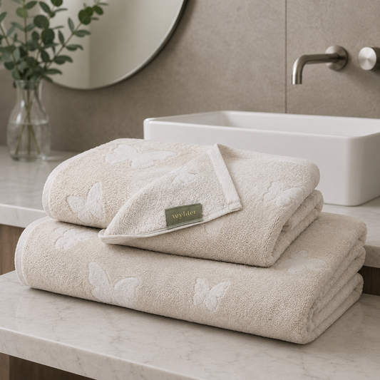 Ivylder Embossed Butterfly Cotton Towel