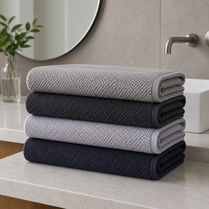 Textured Waffle Weave Cotton Towel Set