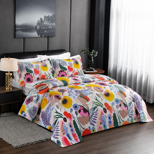 6 Piece Vibrant Sunflower Meadow Duvet Cover Set