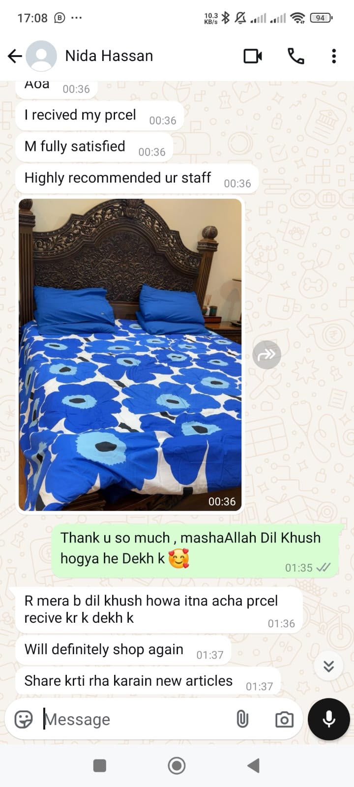 WhatsApp client conversation screenshot 7