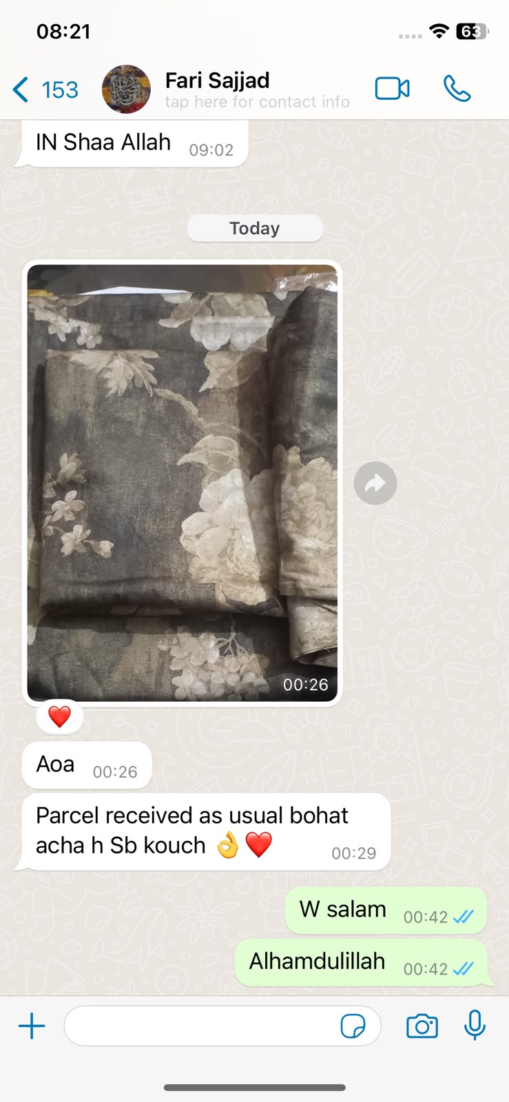 WhatsApp client conversation screenshot 1